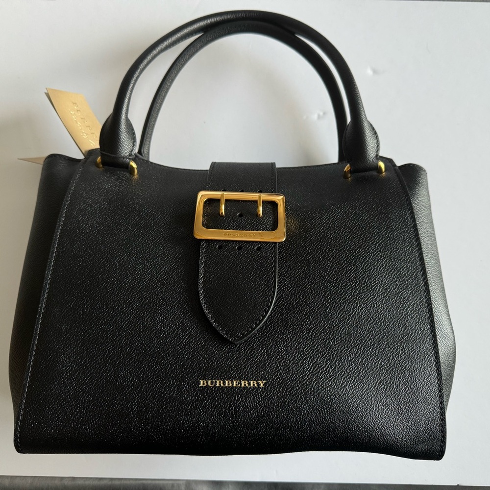 Burberry Black Tote Bag with Gold Accents